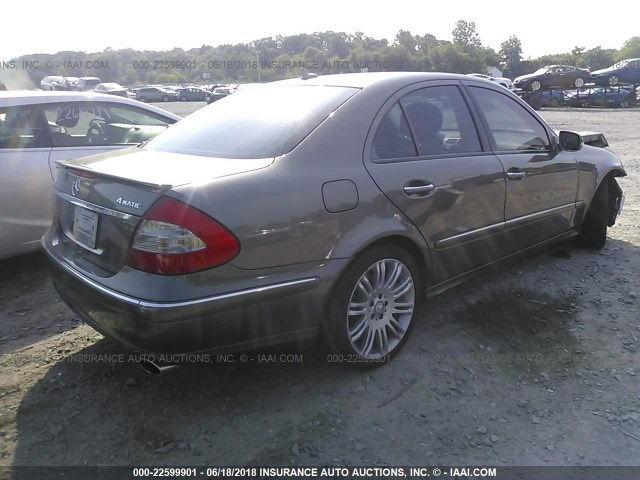 WDBUF87X88B272375 - 2008 MERCEDES-BENZ E 350 4MATIC GRAY photo 4