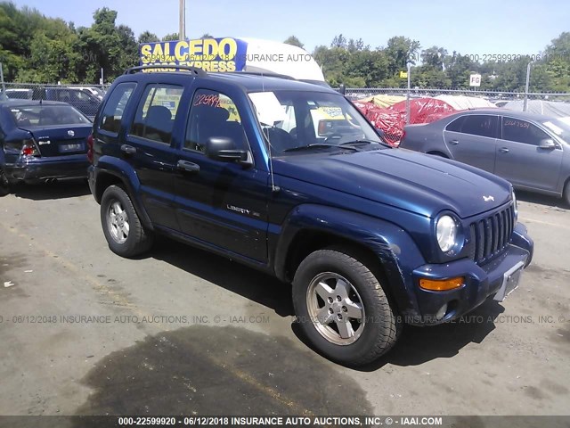 1J4GL58K12W312234 - 2002 JEEP LIBERTY LIMITED BLUE photo 1