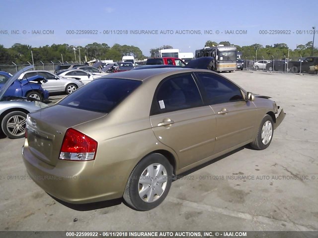 KNAFE121185530979 - 2008 KIA SPECTRA EX/LX/SX GOLD photo 4