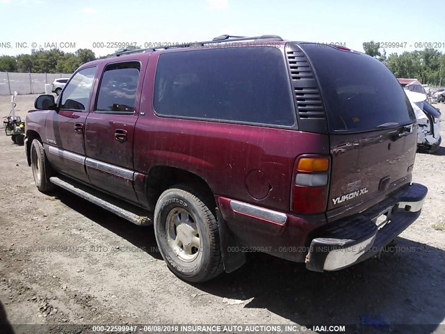 1GKFK16Z32J128833 - 2002 GMC YUKON XL K1500 BURGUNDY photo 3