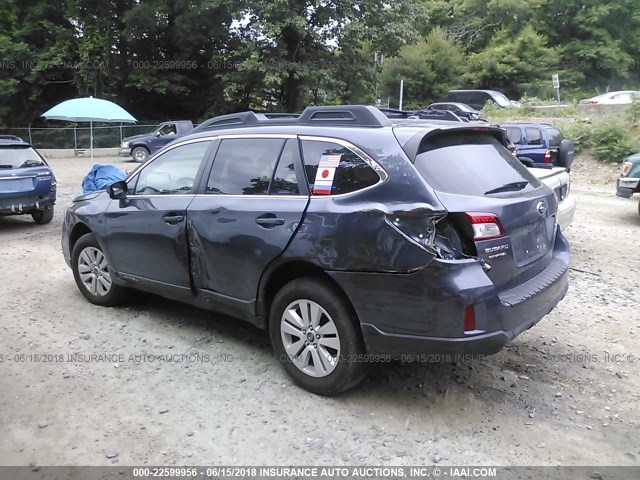 4S4BSACC6F3317394 - 2015 SUBARU OUTBACK 2.5I PREMIUM GRAY photo 3