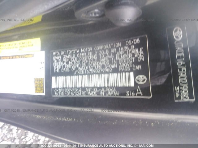 JTKDE167590279982 - 2009 TOYOTA SCION TC 黑色 照片 9