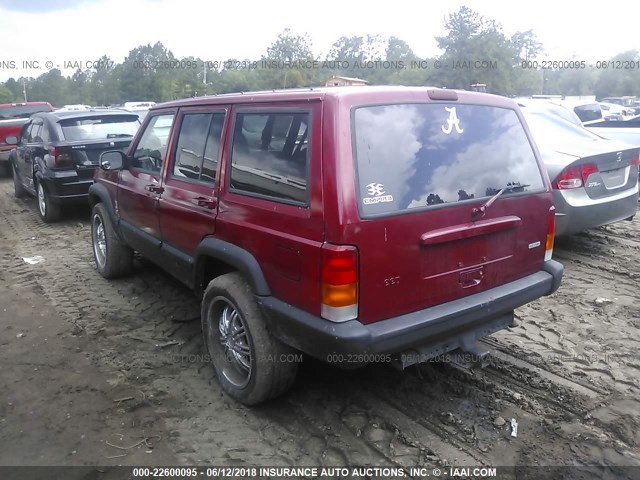 1J4FT48S4YL208711 - 2000 JEEP CHEROKEE SPORT RED photo 3