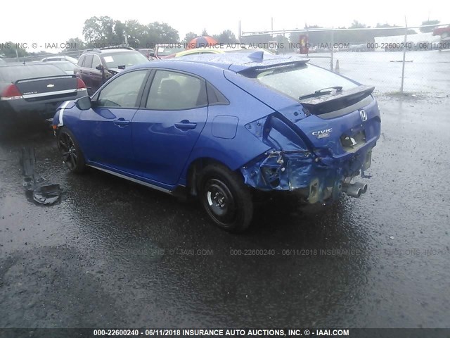 SHHFK7H98HU231322 - 2017 HONDA CIVIC SPORT TOURING BLUE photo 3