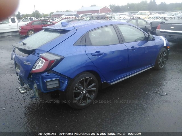 SHHFK7H98HU231322 - 2017 HONDA CIVIC SPORT TOURING BLUE photo 4