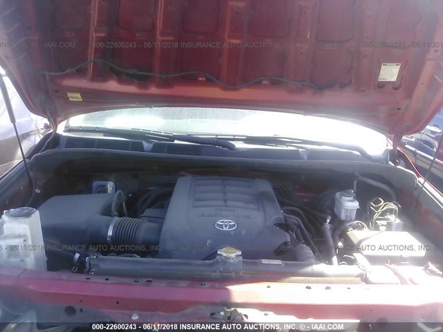 5TFUM5F10CX036687 - 2012 TOYOTA TUNDRA DOUBLE CAB SR5 RED photo 10
