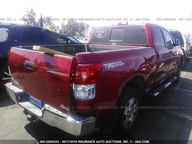 5TFUM5F10CX036687 - 2012 TOYOTA TUNDRA DOUBLE CAB SR5 RED photo 4