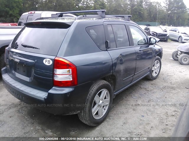 1J8FT47W78D759891 - 2008 JEEP COMPASS SPORT BLUE photo 4