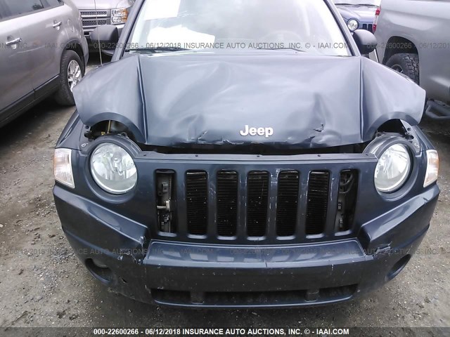 1J8FT47W78D759891 - 2008 JEEP COMPASS SPORT BLUE photo 6