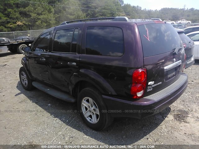 1D4HD48N45F503651 - 2005 DODGE DURANGO SLT BURGUNDY photo 3