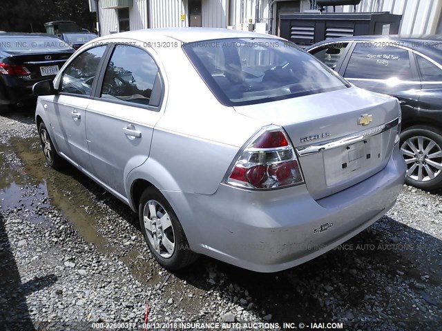 KL1TD56697B123537 - 2007 CHEVROLET AVEO LS SILVER photo 3