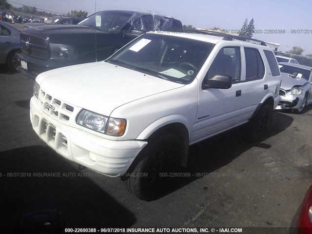 4S2CK58W724342316 - 2002 ISUZU RODEO S/LS/LSE WHITE photo 2