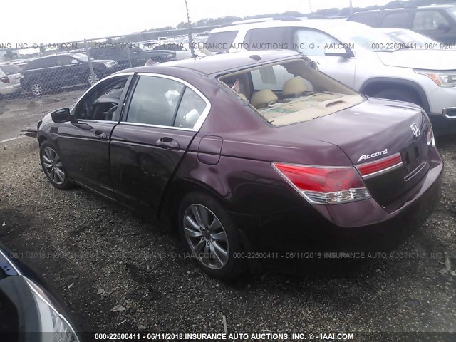 1HGCP2F80CA195731 - 2012 HONDA ACCORD EXL BURGUNDY photo 3