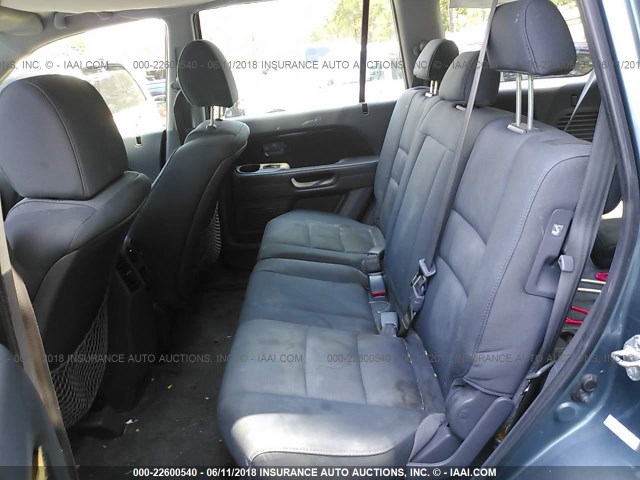 5FNYF28157B004924 - 2007 HONDA PILOT LX TEAL photo 8