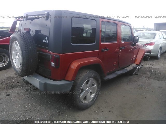 1J4GA59169L752098 - 2009 JEEP WRANGLER UNLIMITE SAHARA ORANGE photo 4