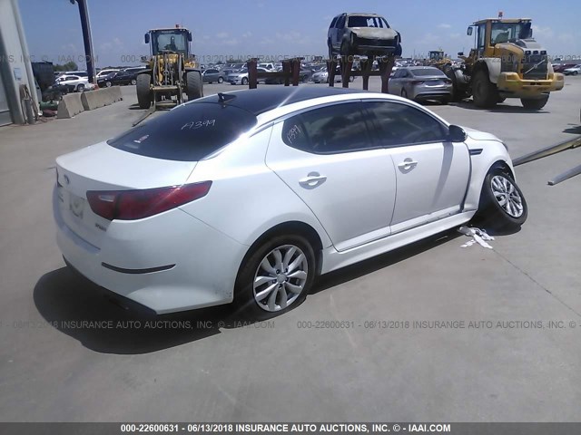 5XXGN4A78EG307716 - 2014 KIA OPTIMA EX WHITE photo 4