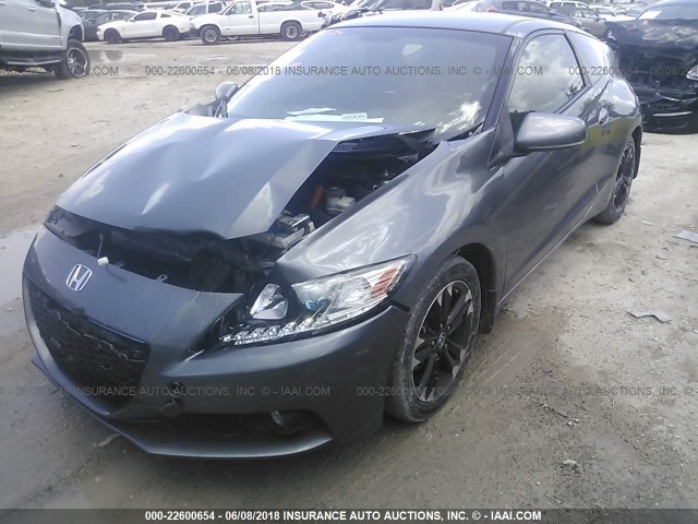 JHMZF1D66ES003103 - 2014 HONDA CR-Z EX GRAY photo 2