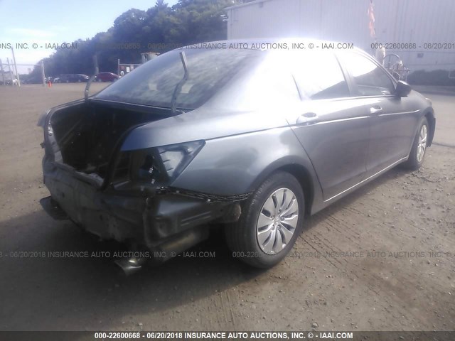 1HGCP2F31CA189294 - 2012 HONDA ACCORD LX GRAY photo 4