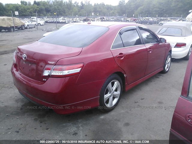 4T1BF3EK5AU102452 - 2010 TOYOTA CAMRY SE/LE/XLE 红色 照片 4