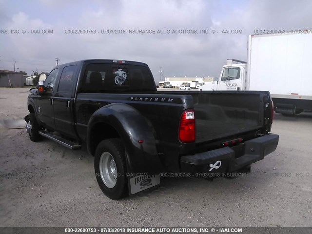 1FT8W3DT2FEA18163 - 2015 FORD F350 4X4 CREWCAB SUPER DUTY BLACK photo 3