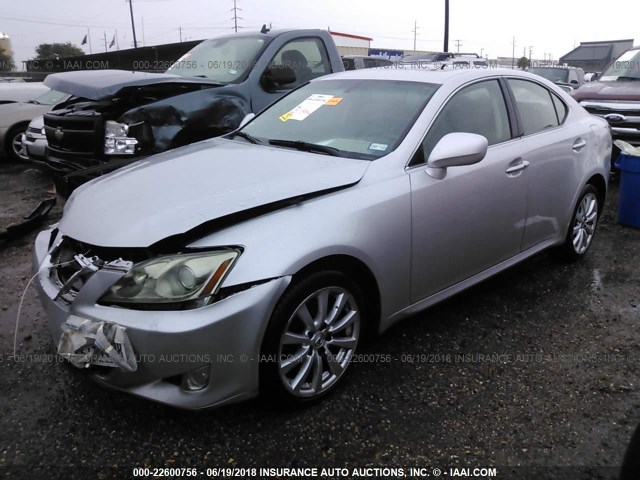 JTHCK262865005081 - 2006 LEXUS IS 250 SILVER photo 2