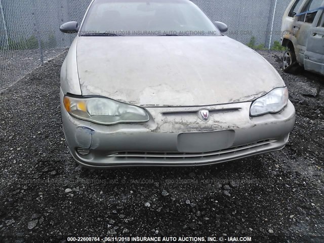 2G1WX15K329355980 - 2002 CHEVROLET MONTE CARLO SS ოქროსფერი ფოტო 6