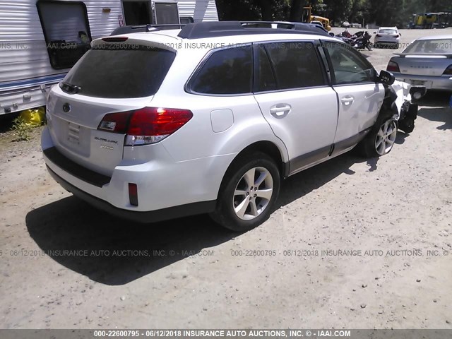 4S4BRBLC3E3247255 - 2014 SUBARU OUTBACK 2.5I LIMITED WHITE photo 4