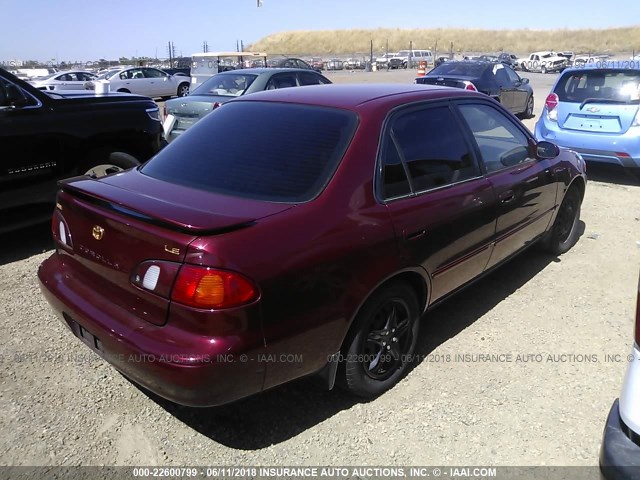 1NXBR18E2WZ118438 - 1998 TOYOTA COROLLA VE/CE/LE RED photo 4