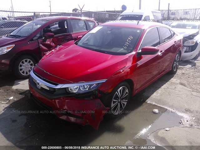 2HGFC1F79GH637598 - 2016 HONDA CIVIC EXL RED photo 2