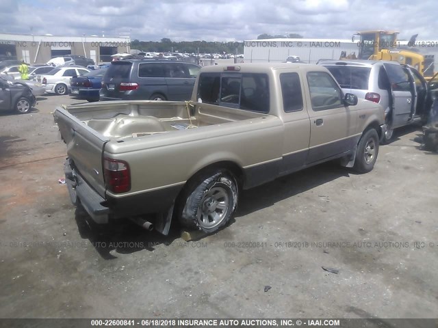 1FTYR14U82PA33124 - 2002 FORD RANGER SUPER CAB GOLD photo 4