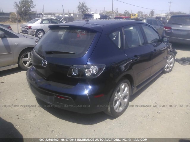 JM1BK344981136215 - 2008 MAZDA 3 HATCHBACK Dark Blue photo 4