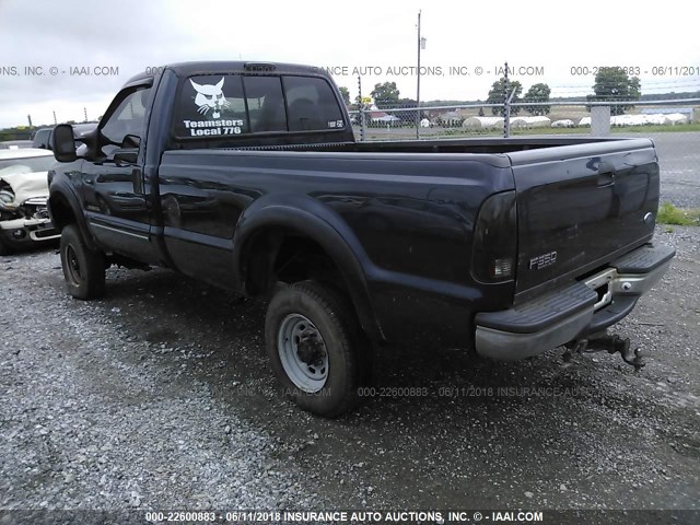 1FTSF31F6YEB24137 - 2000 FORD F350 SRW SUPER DUTY Dark Blue photo 3