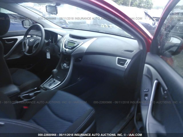 KMHDH6AE9DU001097 - 2013 HYUNDAI ELANTRA COUPE GS/SE RED photo 5