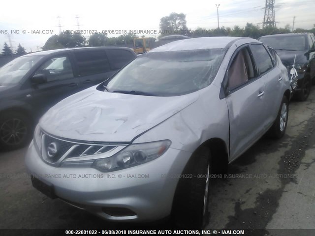 JN8AZ1MW8DW314064 - 2013 NISSAN MURANO S/SL/LE SILVER photo 2