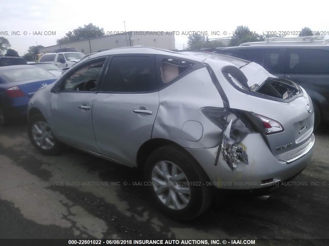 JN8AZ1MW8DW314064 - 2013 NISSAN MURANO S/SL/LE SILVER photo 3