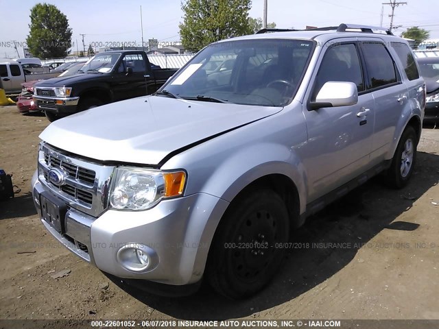 1FMCU9EG7AKC23455 - 2010 FORD ESCAPE LIMITED SILVER photo 2