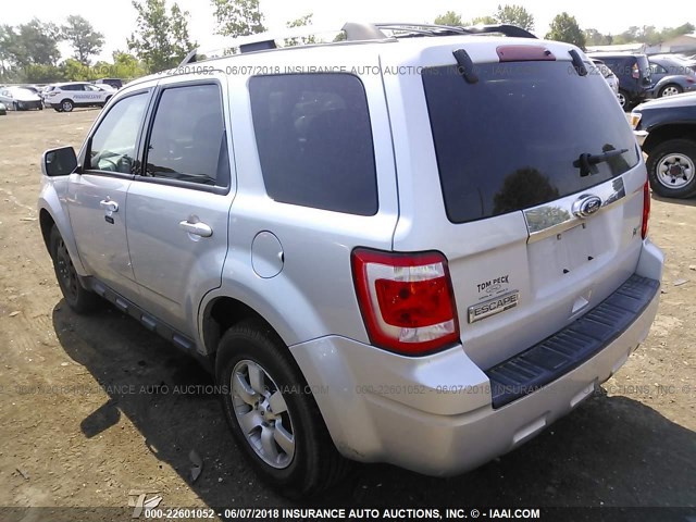 1FMCU9EG7AKC23455 - 2010 FORD ESCAPE LIMITED SILVER photo 3