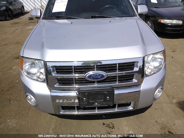 1FMCU9EG7AKC23455 - 2010 FORD ESCAPE LIMITED SILVER photo 6