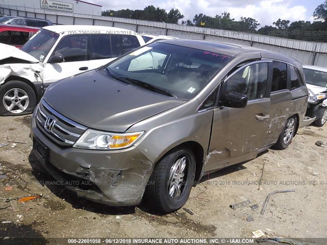 5FNRL5H65CB002031 - 2012 HONDA ODYSSEY EXL BROWN photo 2