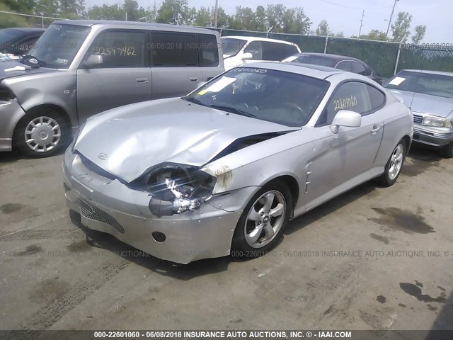 KMHHM65DX6U223262 - 2006 HYUNDAI TIBURON GS SILVER photo 2