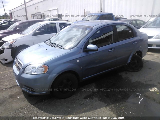 KL1TD56677B098962 - 2007 CHEVROLET AVEO LS Light Blue photo 2