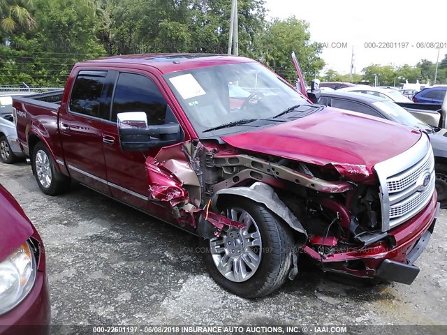 1FTFW1ET9CFC30848 - 2012 FORD F150 SUPERCREW RED photo 1