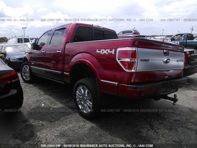 1FTFW1ET9CFC30848 - 2012 FORD F150 SUPERCREW RED photo 3