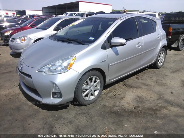 JTDKDTB37D1553637 - 2013 TOYOTA PRIUS C SILVER photo 2