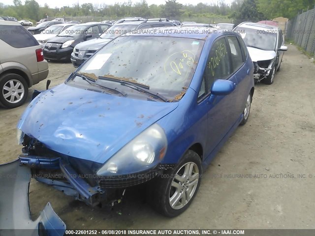 JHMGD38697S019544 - 2007 HONDA FIT S BLUE photo 2