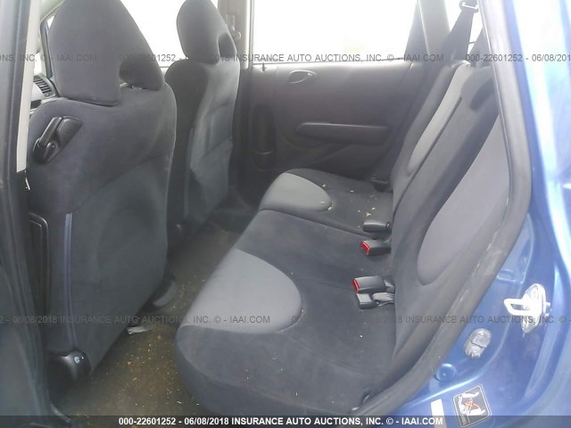 JHMGD38697S019544 - 2007 HONDA FIT S BLUE photo 8