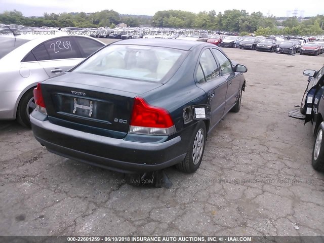 YV1RS61R922191632 - 2002 VOLVO S60 GREEN photo 4