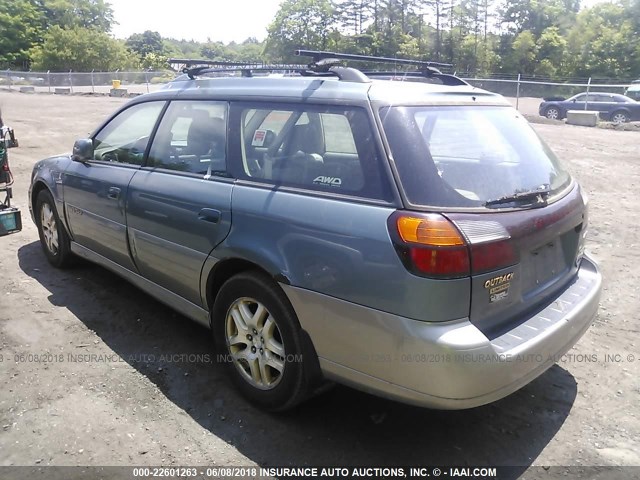 4S3BH686427659965 - 2002 SUBARU LEGACY OUTBACK LIMITED GREEN photo 3