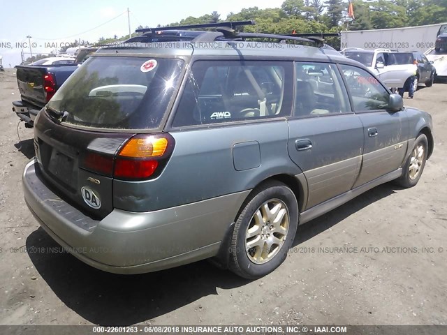 4S3BH686427659965 - 2002 SUBARU LEGACY OUTBACK LIMITED GREEN photo 4