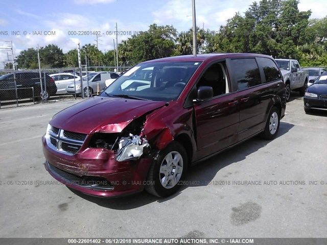 2D4RN4DG1BR633142 - 2011 DODGE GRAND CARAVAN EXPRESS RED photo 2